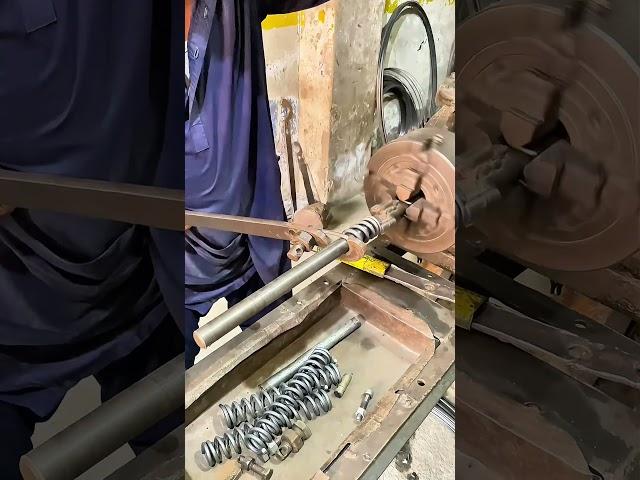 Mesmerizing Spring Making on a Vintage Lathe  #shorts