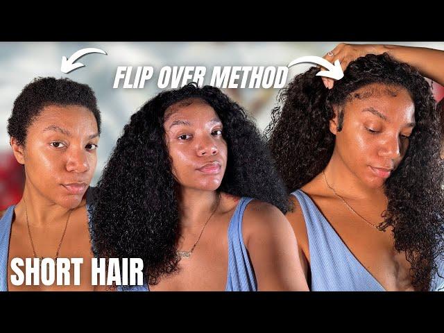 EASY FLIP OVER QUICK WEAVE ON SHORT TWA HAIR ft ELFIN HAIR