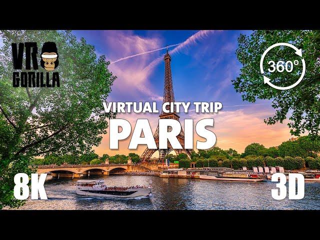 Paris, France Guided Tour in 360 VR - Virtual City Trip - 8K 3D 360 Video