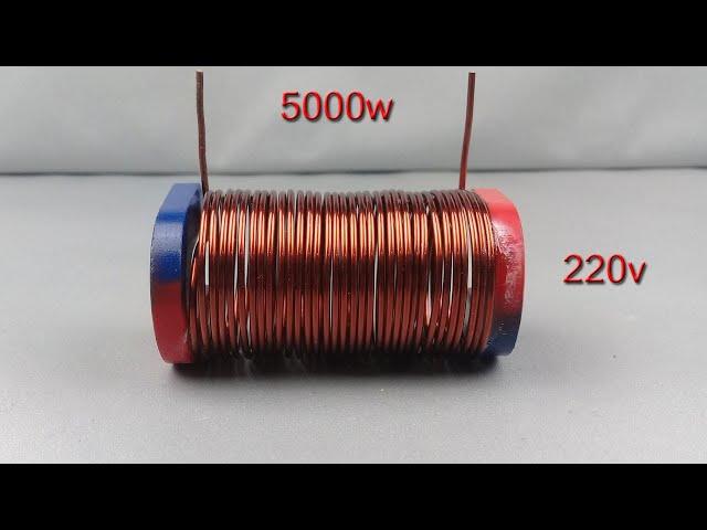 I Made a 220v Free Electricity Generator with Copper Wire and It Works!