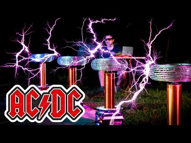 AC/DC - Thunderstruck, but with Tesla Coils