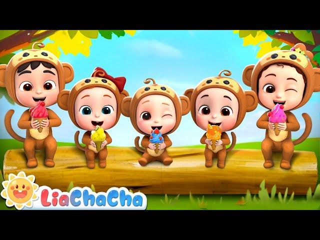 [NEW] Five Little Monkeys Eating Ice Cream | Sing-Along | Kids Songs & Nursery Rhymes | LiaChaCha