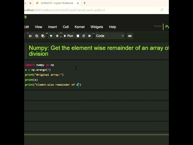 #python Get the element wise reminder of an array of division