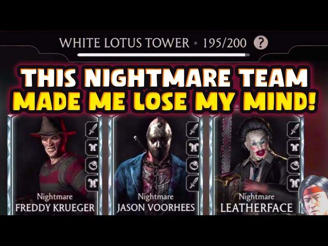 MK Mobile. Fatal White Lotus Tower 195. I Got Wrecked By NIGHTMARE TEAM!!!