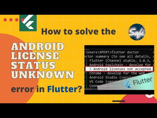 How To Fix Flutter Some Android License not Accepted | Android Studio SDK