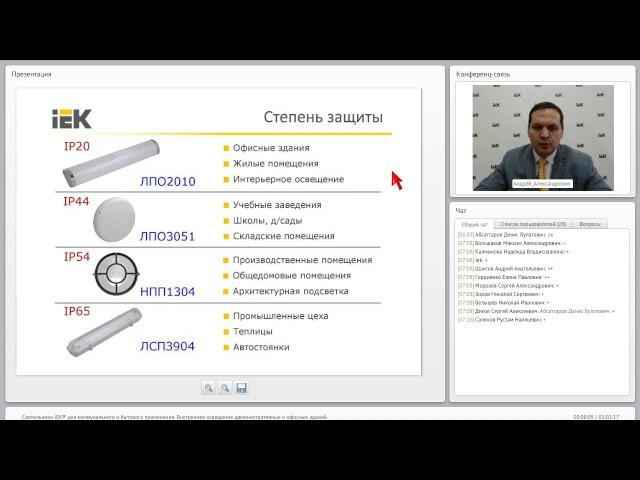 Светильники IEK® для коммунального и бытового применения  Внутреннее освещение административных и оф