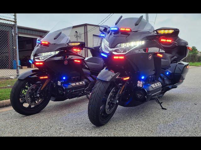 2 2024 Honda Goldwing Feniex Police Lights by EFS Houston Emergency Fleet Service