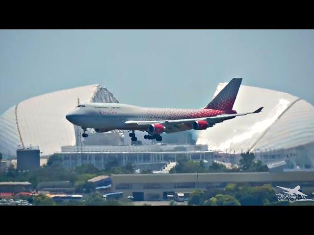 A sea of ​​planes in Sochi. Amazing views of takeoffs and landings and the Fisht stadium.