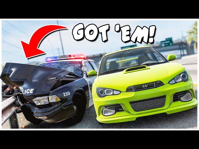 TROLLING My Friends in BeamNG POLICE CAR HUNT!