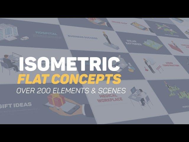 Isometric Flat Concepts | After Effects Template