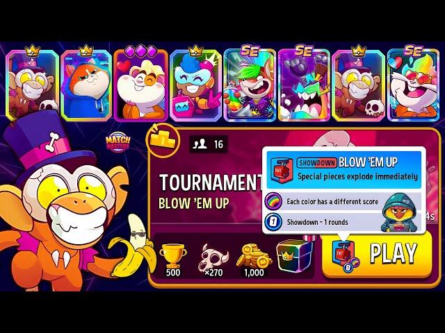 NEW SHOWDOWN TOURNAMENT! 16 players Blow'Em Up + Rainbow | Match Masters PVP