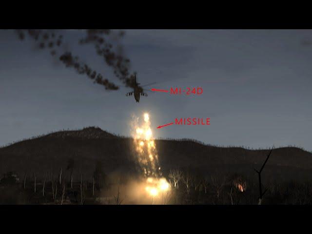 Russian Combat Helicopter MIL MI-24 Unleashes Firepower | ARMA 3: Milsim