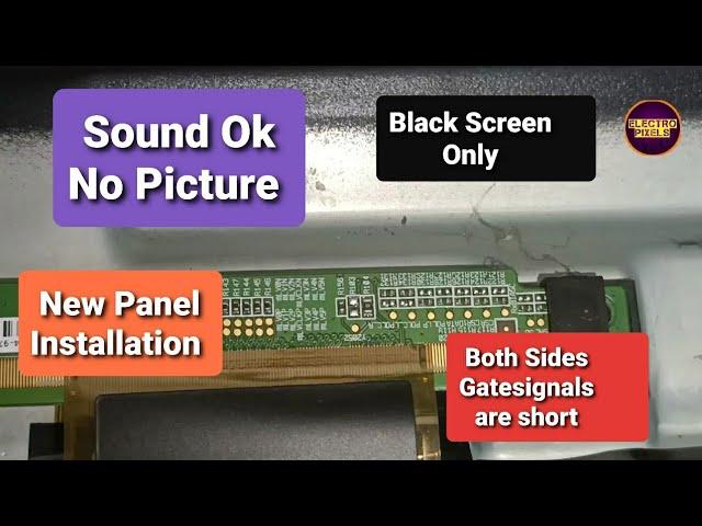 Samsung LED TV New Panel Installation|Sound Ok No picture|Panel Short Removal|BOE Panel