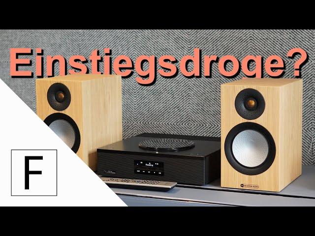 Viel Hifi-Klang für wenig Kohle. Technics & Monitor Audio. Achtung bei der Aufstellung der Boxen!!