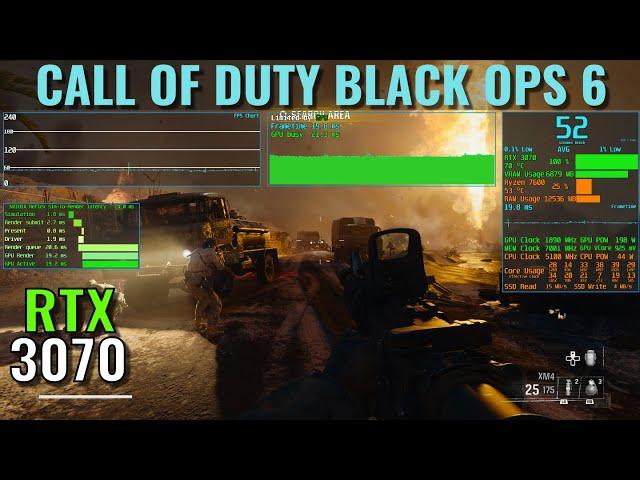 Call of Duty Black Ops 6 Campaign - RTX 3070 - 1440p, 1080p - Benchmark