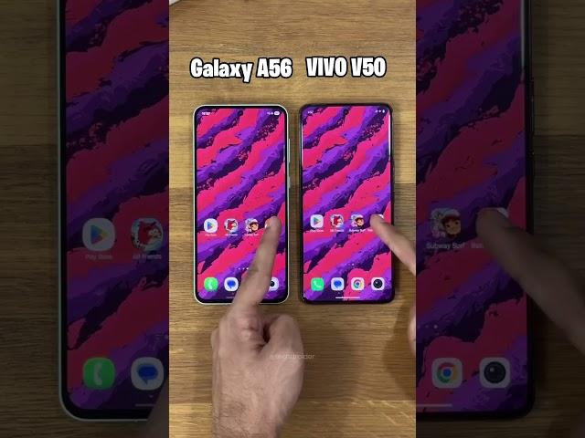 samsung A56 vs vivo v50 speed test#smartphone #shortsfeed #shorts #youtubeshorts #trending