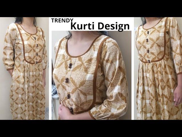 Stylish Pleated Kurti Design with Yoke Pattern||Pocket||Cutting and Stitching||DIY/Full Tutorial