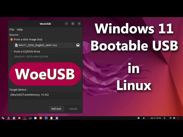 Create Windows 11 Bootable USB Drive in Linux Using WoeUSB