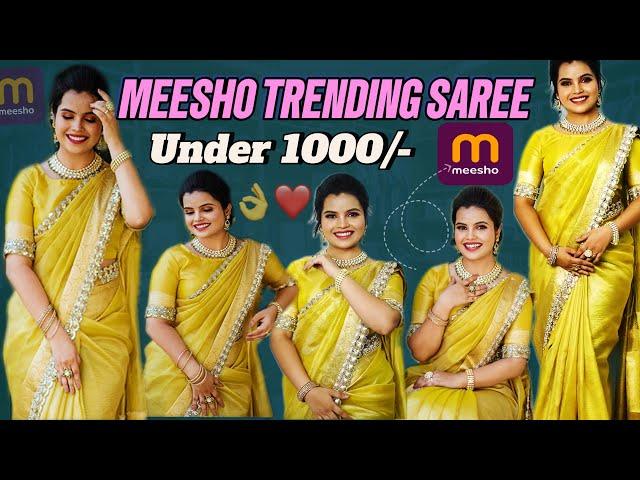 "Unveiling the Latest Trending Tissue Sarees Under ₹1000 on Meesho! | Affordable & Stylish Saree ️