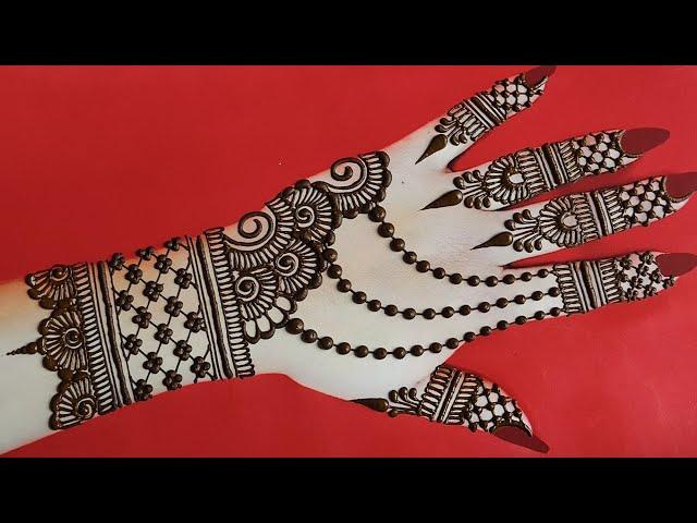 Simple jewellery mehndi design|| new stylish back hand mehndi design|| latest easy mehndi design||