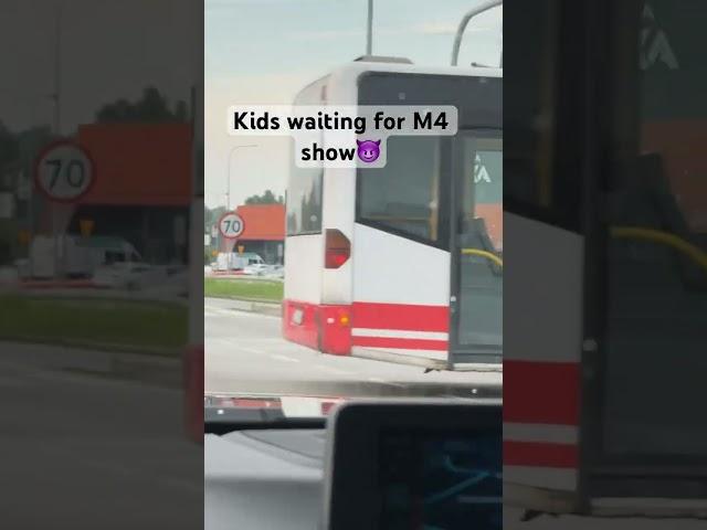 Kids waitings for M4 show #bmw #speeding #autobahn #automobile #m4drift