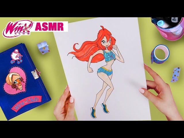 Winx Club - ASMR | Coloring Bloom and Stella at Olympics Games with Colorful Markers