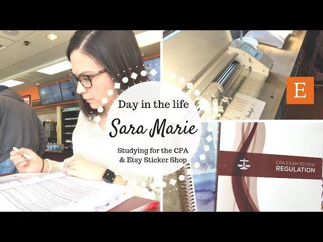 Day in the Life of Sara Marie | Studying for the CPA & Etsy Sticker Shop |