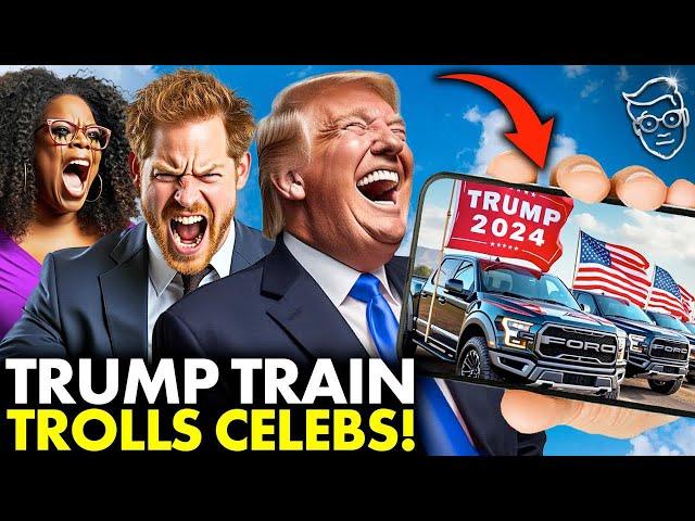 'Trump Train' TROLLS Meghan Markle, Prince Harry And Oprah, Libs RAGE At Caravan of MAGA Flags 