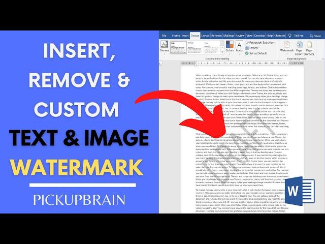 Step by Step guide to Insert, edit, remove Watermark in Word 