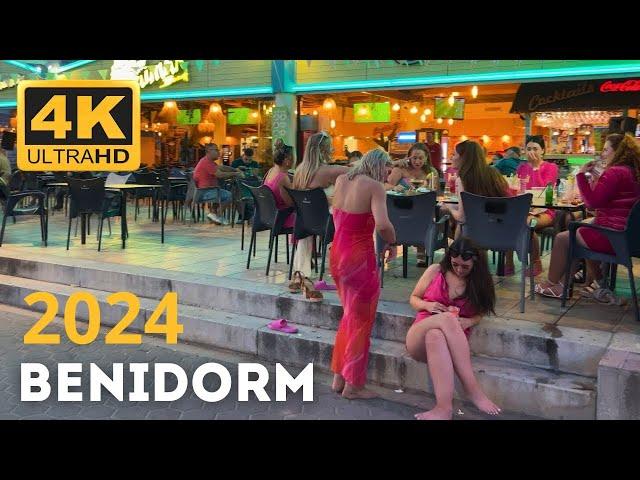 ️ A British Favorite BENIDORM | Evening Walking Tour 2024 | Full Walk in 4k