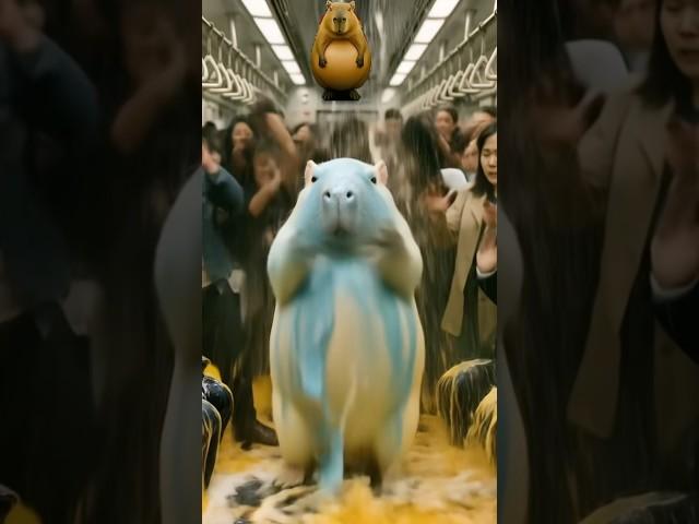 Capybara belly rubbing-Subway #capybara #cute #funny #animals #カピバラさん