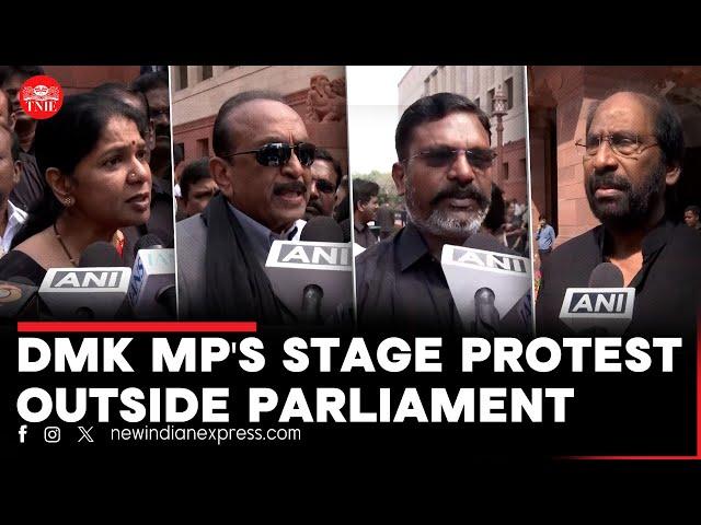 DMK MPs stage protest in Parliament over Minister Dharmendra Pradhan’s statement | Demand apology