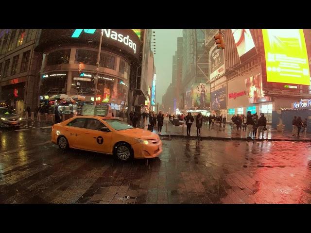 NYC Snow Walk | Broadway from Times Square to the Flatiron Building (January 18, 2020) - ASMR