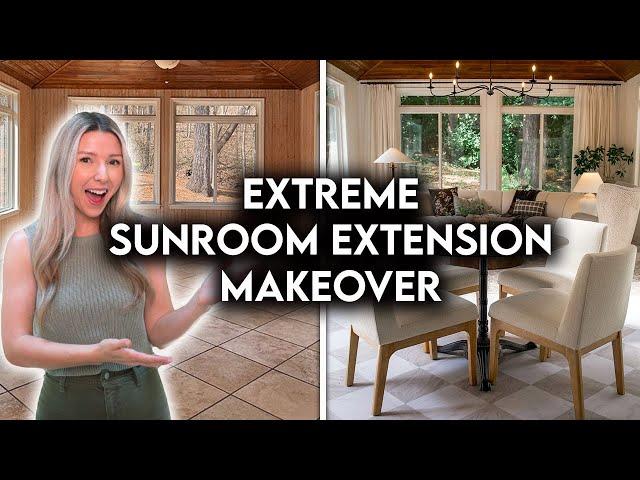 DIY EXTREME SUNROOM MAKEOVER | OPEN CONCEPT LIVING ROOM