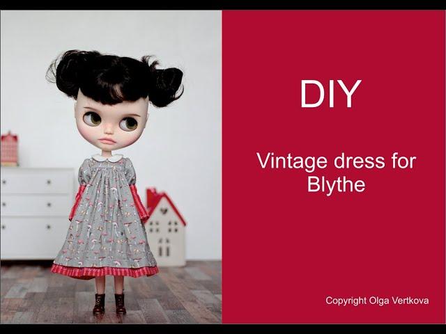Vintage dress for Blythe. Винтажное платье для Блайз