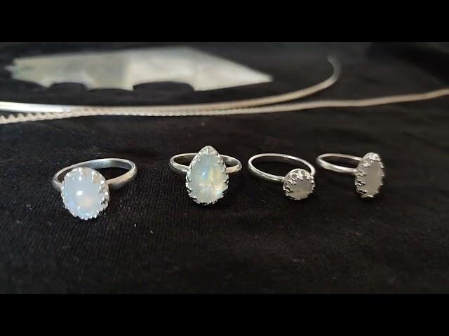 Beautiful Moonstone rings Sterling silver completely hand made #jewellery