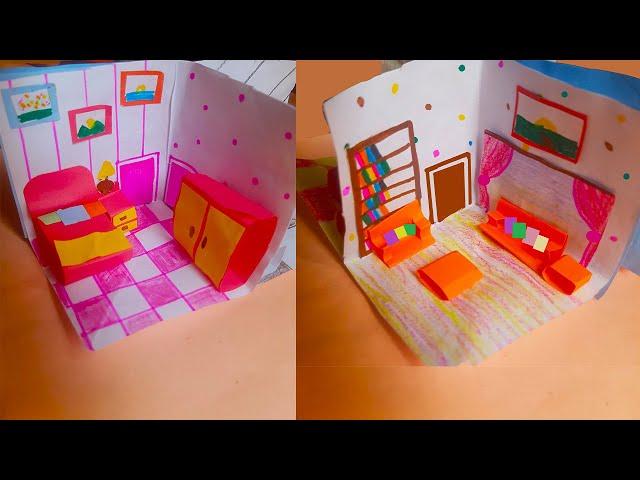 How to make Beautiful Paper House || DIY Miniature Paper House