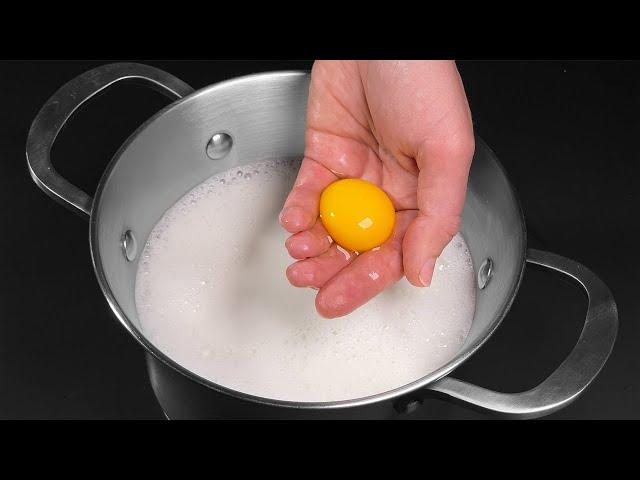 Just add an egg yolk to boiling milk! You will be amazed! 5 minute recipe.