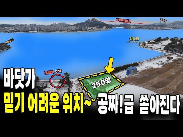 바다 코앞~ 토지가 저렴하게 매물로 나왔습니다. 역대급 기회~주말 힐링 주택, 주말농장 적극 추천합니다~