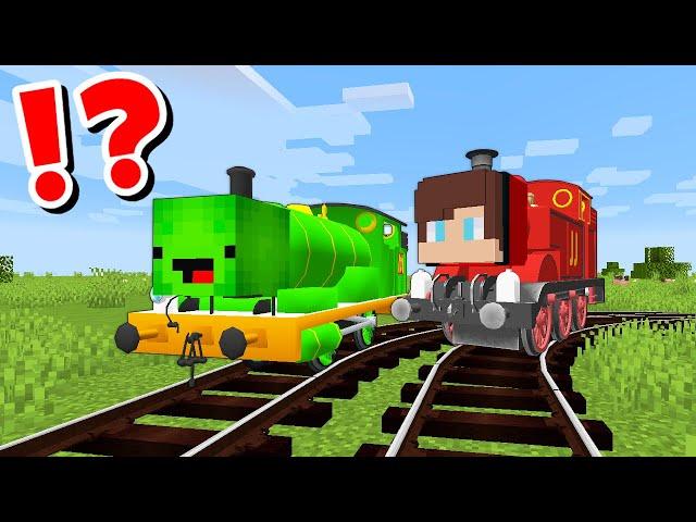 JJ and Mikey Become Thomas the Train CHALLENGE in Minecraft / Maizen Minecraft