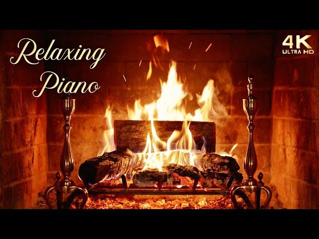 Relaxing Piano Fireplace Music  Instrumental Fireplace Ambience