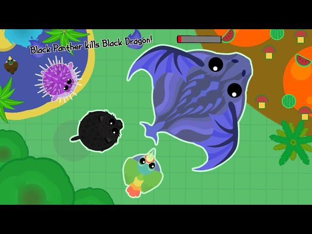 Mope.io | Black Panther and Prisma Toucan kills Black Dragon | Mope.io kills Compilation