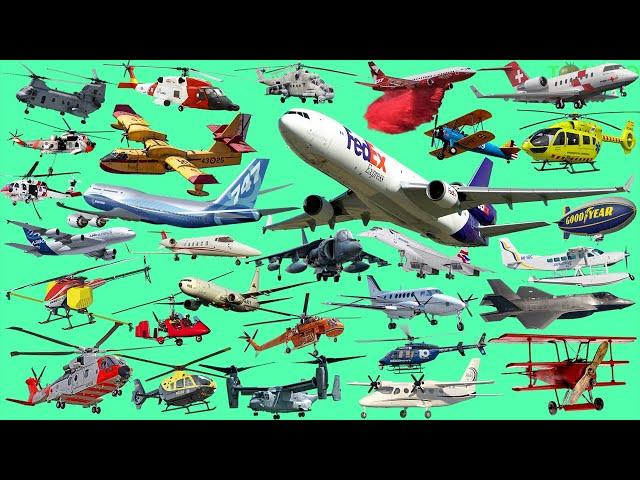 Air for Kids | Jumbo Jet, Jet Fighter, Helicopter | Aircraft Vehicle, Airplane Name for kids