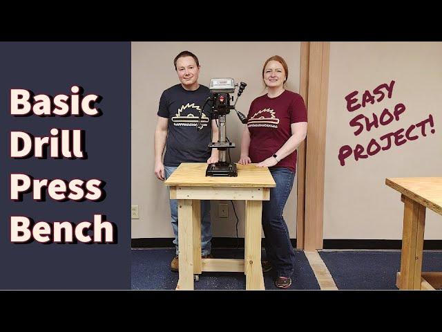 BASIC Drill Press Bench | Rolling Drill Press Stand | Shop Projects | Beginner Woodworking