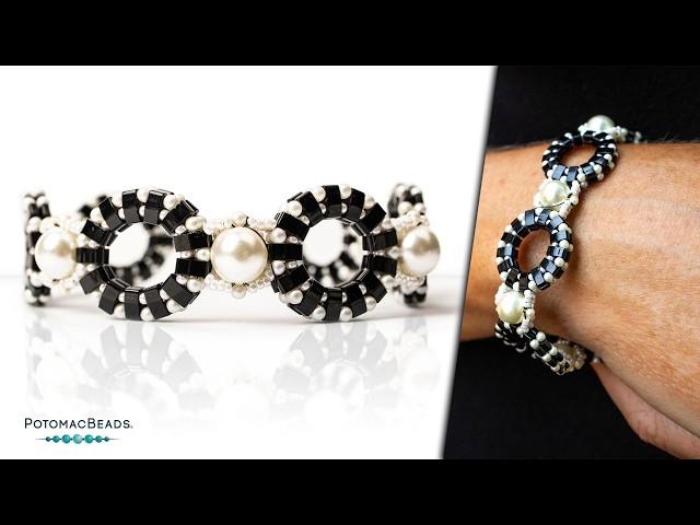 Cartwheel Half Tila Donut Bracelet - DIY Jewelry Making Tutorial by PotomacBeads