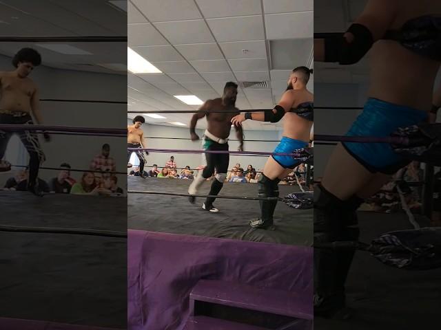 Some massive corner splashes by the Nigerian Bear M'Badu #wrestling #aew #wwe #nxt #alw #SHORT #LIKE