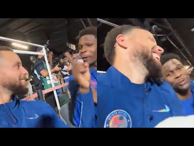 Stephen Curry hilarious moment with Anthony Edwards after winning Gold Medal