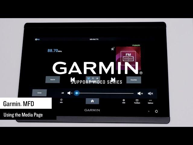 Garmin Support | Fusion® Marine Stereos | Using the Media Page on a Garmin Marine MFD