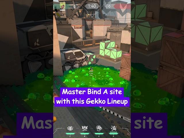 Master Bind A Site with this Gekko lineup #valorant #valorantlineups #lineupguru #shorts