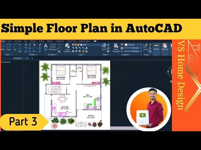 simple house plan in Autocad | how to create home plan in Autocad | Autocad 2025 | part 3